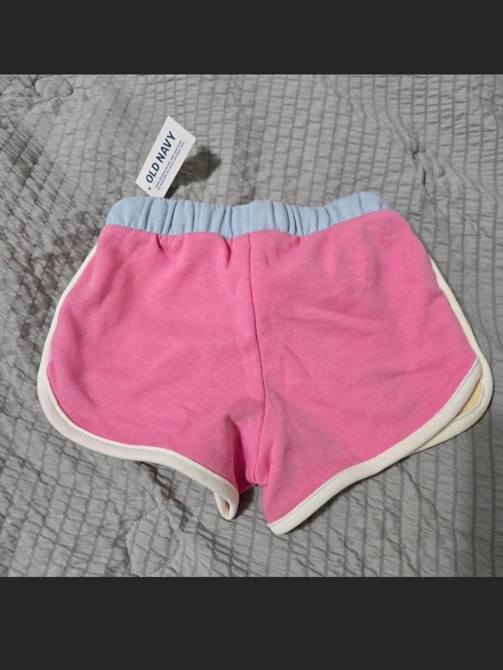 Old Navy Girls Pink & Yellow Retro-Trim Shorts Set NWT